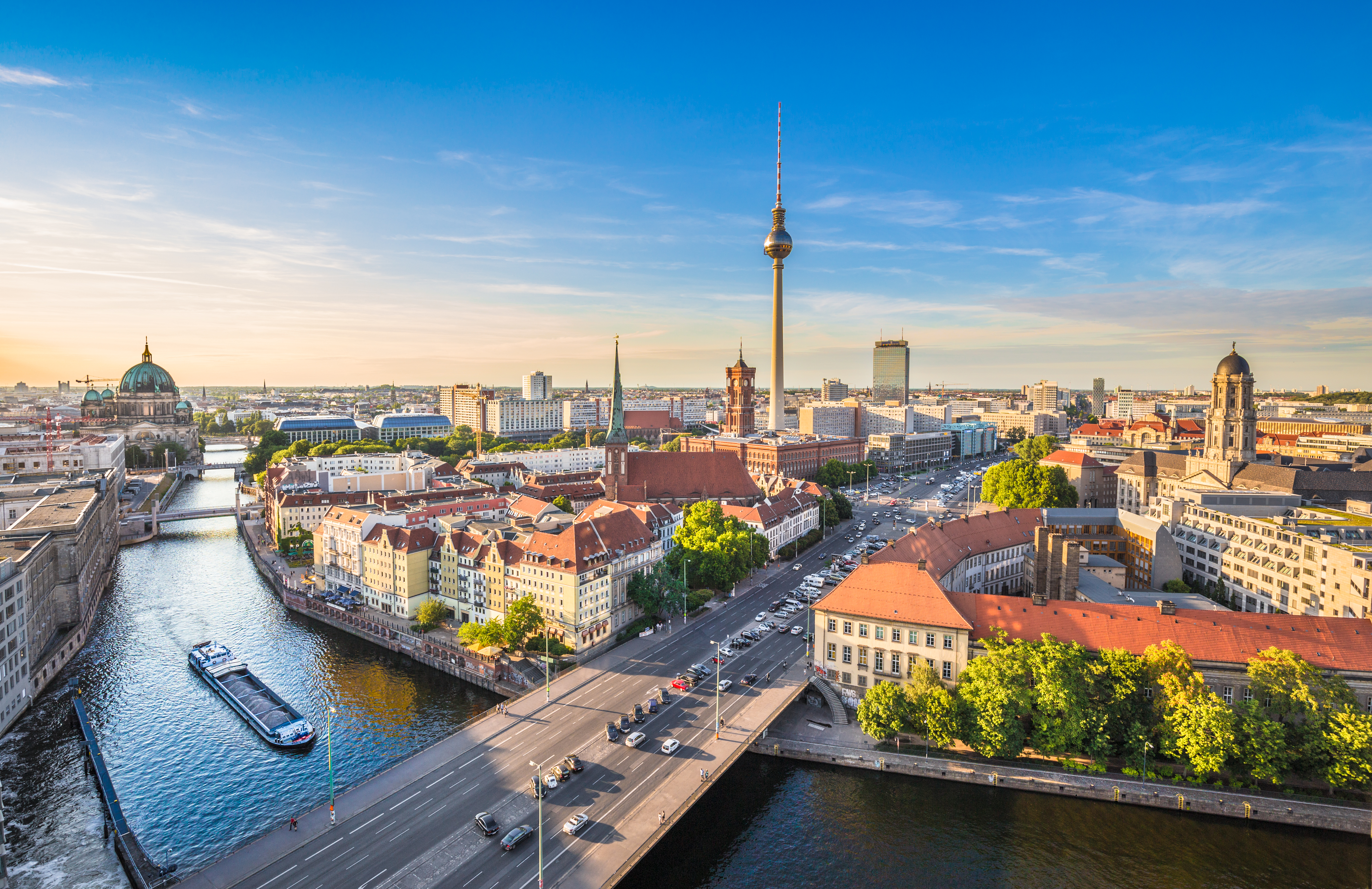 European city waterfront representing international market reach