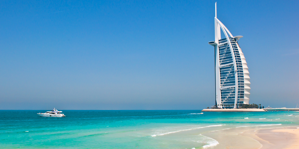 Dubai coastline and landmark representing visual storytelling