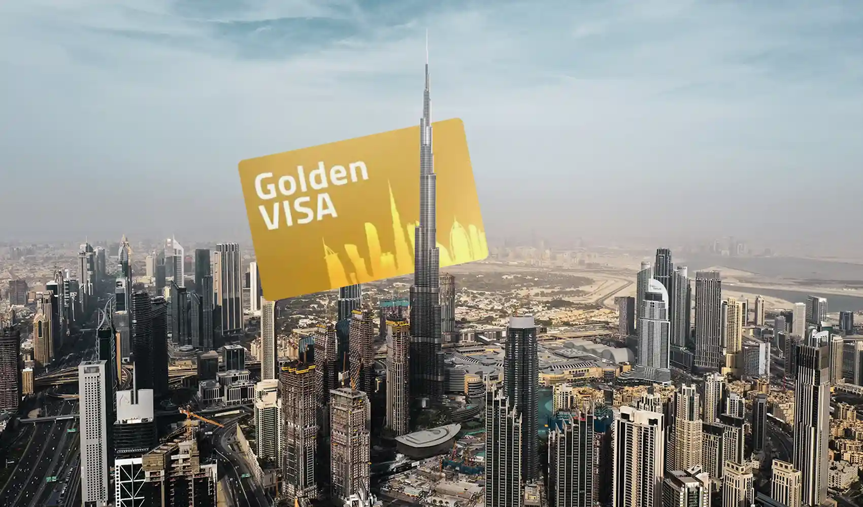 Golden Visa promotional visual representing UAE long-term residency advisory