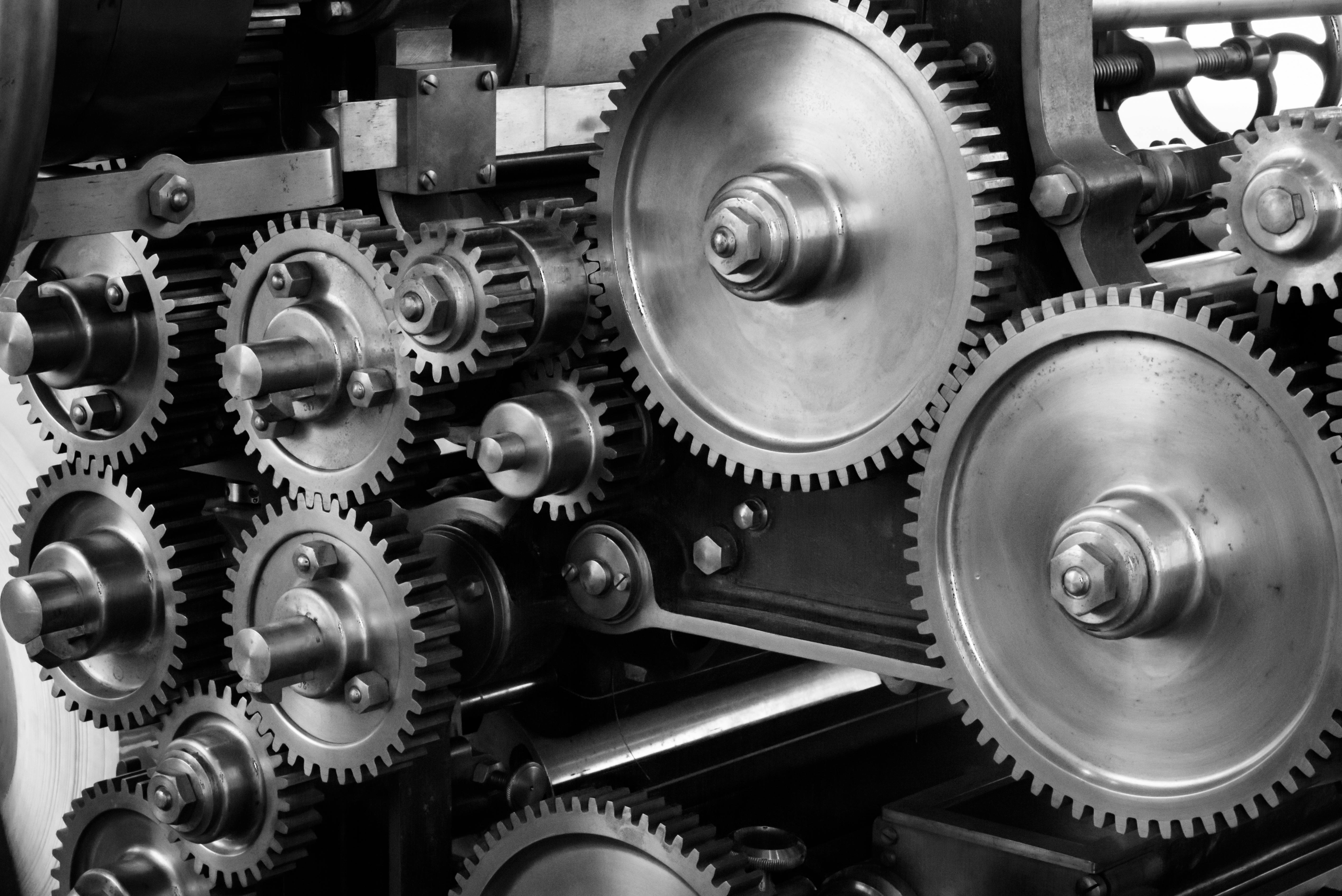 Mechanical system graphic representing process discipline